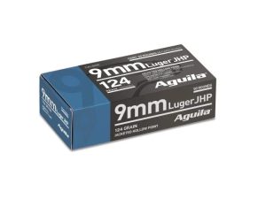 Aguila Ammunition 9mm Luger Handgun Ammo - 124 Grain | JHP | 50rd Box