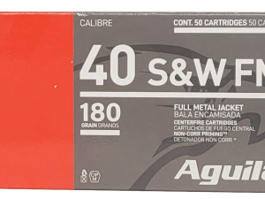 Aguila Ammunition .40 S&W Handgun Ammo - 180 Grain | FMJ Flat Nose | 50rd Box