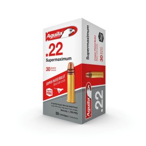 Aguila Ammunition .22 LR Super Max Rifle Ammo - 30 Grain | Copper Plated Solid Point | 50rd Box