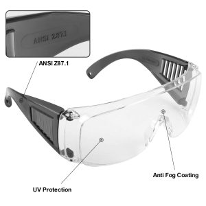 Shooting Glasses Over Eyeglasses, AntiFog Safety Glasses Over Prescription OTG - Image 3
