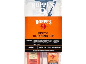 Hoppe's No. 9 Cleaning Kit with Aluminum Rod, .38/.357 Caliber, 9mm Pistol,orange