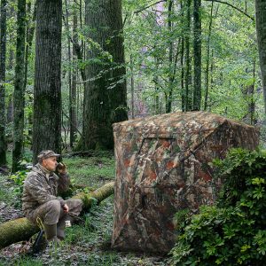 Hunting Blind with Floor Mat, 360 Degree See Through Ground Blind with Carrying Bag, 2/3/4 Person Pop Up Camouflage Tent Portable Concealed Shelter - Image 4